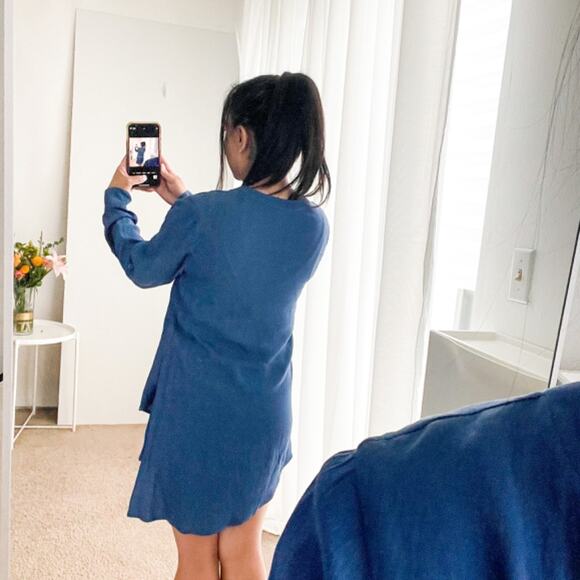 Soft Surroundings | Pemberlee Popover Tunic Blouse Hi-Low Blue | XS - Picture 3 of 9